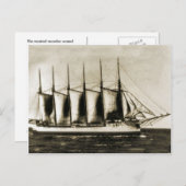 Sechs Schiff aus gemachtetem Holz Postkarte (Vorne/Hinten)