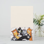 Sechs Schlafenkatzen-Anmerkungs-Papierbriefpapier Briefpapier (Stehend Vorderseite)