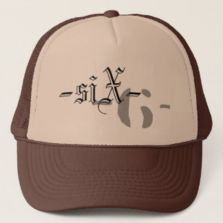 Sechs schmutziger Bastardhut Truckerkappe