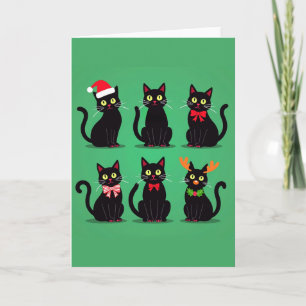 Sechs Schwarze Katzen Weihnachtskarte Weihnachtsfe Karte