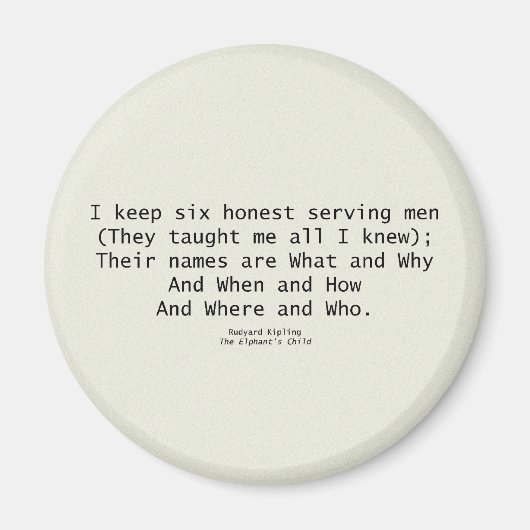 Sechs Serviermagnete Magnet (Vorne)