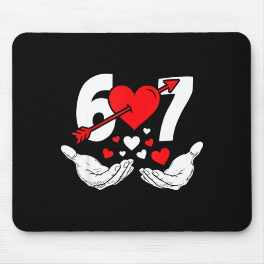 Sechs Sieben 67 6 7 Kinder 67 Meme Hände Lustig Va Mousepad (Vorne)