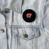 Sechs Sieben 67 6 7 Meme Design Lustiges Eis-Drip Button (Beispiel)