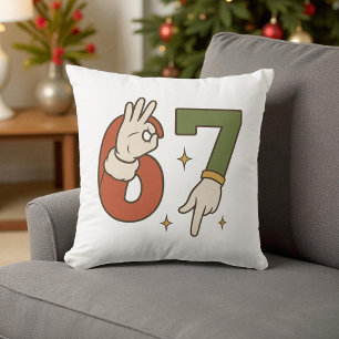 Sechs Sieben 67 6 7 Weihnachtsmann Elf Weihnachten Kissen