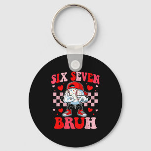 Sechs sieben 67 bruh 6 7 Meme Baseball Eis Drip Schlüsselanhänger