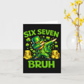 Sechs sieben 67 bruh 6 7 Meme lustiger St. Patrick Karte (Gelbe Blume)