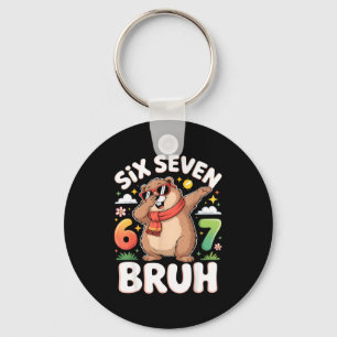 Sechs Sieben 67 Bruh Groundhog Dabbing Lustig 6 7  Schlüsselanhänger