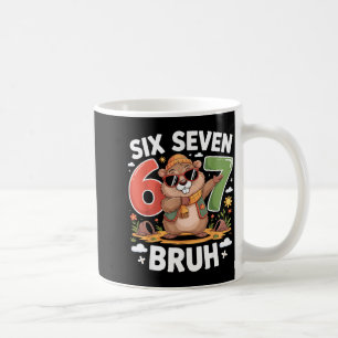 Sechs Sieben 67 Bruh Murmeltier Dabbing Lustig 6 7 Kaffeetasse