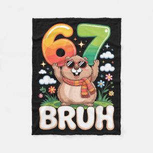 Sechs Sieben 67 Bruh Murmeltier Lustig 6 7 Meme Ju Fleecedecke