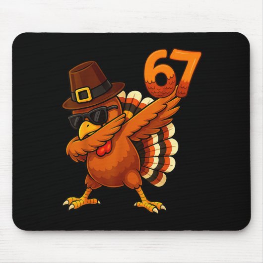 Sechs Sieben 67 Erntedankfest Meme Lustig Dankbar Mousepad (Vorne)