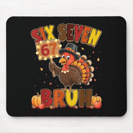Sechs Sieben 67 Erntedankfest Meme Lustig Dankbar  Mousepad (Vorne)