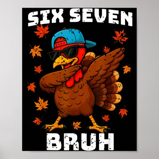 Sechs Sieben 67 Erntedankfest Meme Lustig Dankbar Poster (Vorne)
