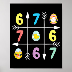 Sechs sieben 67 Meme 6 7 Eier frohen Ostertag Jung Poster