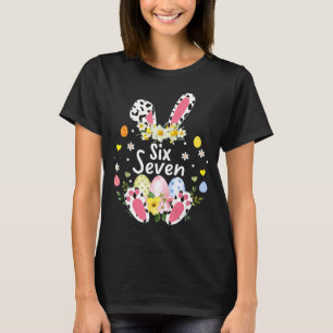 Sechs Sieben 67 Meme 6 7 Hase Leopard Kinder Lusti T-Shirt