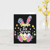Sechs sieben 67 Meme 6 7 Kaninchen Leopard Kinder  Karte (Gelbe Blume)