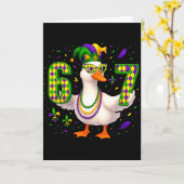 Sechs Sieben 67 Meme Gans Mit Narrenhut & Perle Karte (Gelbe Blume)