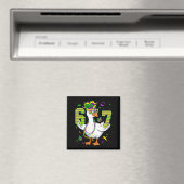 Sechs Sieben 67 Meme Gans mit Narrenhut & Perle Magnet (In Situ (Geschirrspüler))