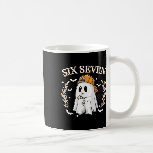 Sechs Sieben 67 Meme Lustiger Geist Halloween 6 7 Kaffeetasse (Rechts)