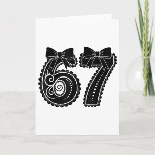 Sechs Sieben 67 Meme Nummer 67 Coquette Bow Frauen Karte