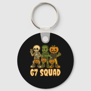 Sechs Sieben 67 Squad Skelett Kürbis Halloween Jun Schlüsselanhänger