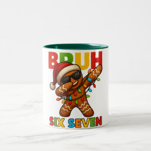 SECHS SIEBEN 67 Weihnachten Bruh Lustiger Dabbin Zweifarbige Tasse