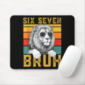 Sechs Sieben 6 7 67 Meme Lustiger Löwe Retro Vinta Mousepad (Mit Mouse)