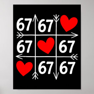 Sechs Sieben 6 7 Lustig 67 Valentinstag Herz Männe Poster