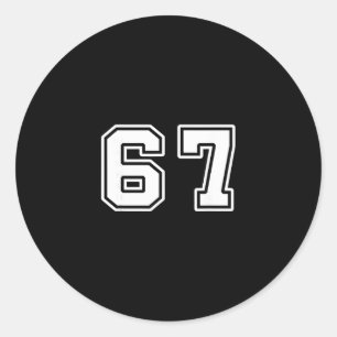 Sechs Sieben 6 7 Meme 67 Runder Aufkleber