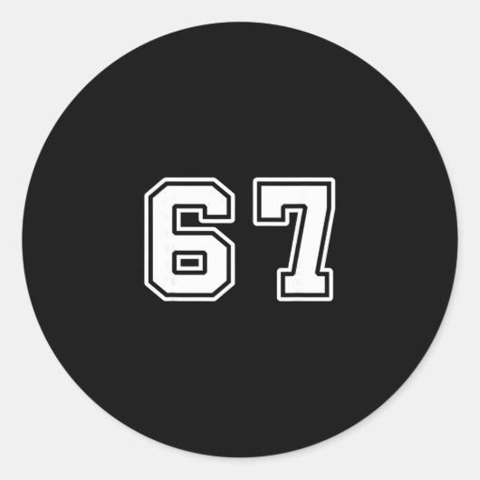 Sechs Sieben 6 7 Meme 67 Runder Aufkleber (Vorderseite)