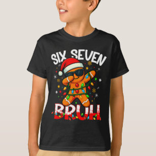 Sechs Sieben 6 7 Meme Dabbing Lebkuchenmann Weihna T-Shirt