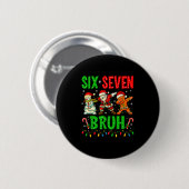 Sechs Sieben 6 7 Meme Dabbing Weihnachtsmann Lebku Button (Vorne & Hinten)