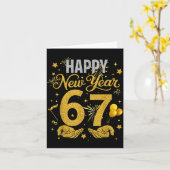 Sechs Sieben 6 7 Meme Lustig Frohes Neues Jahr 67  Karte (Gelbe Blume)