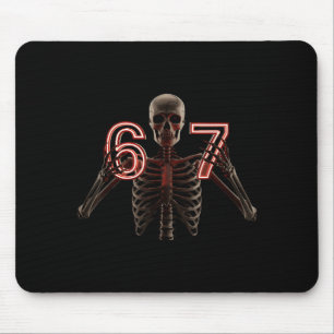 Sechs Sieben 6 7 Meme Lustiges Skelett Hände Zeich Mousepad