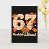 Sechs Sieben 6 7 Meme Nummer 67 Truthahn Erntedank Karte (Gelbe Blume)