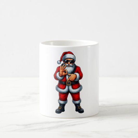 Sechs Sieben 6 7 Meme Santa Weihnachten Kaffeetasse (Mittel)