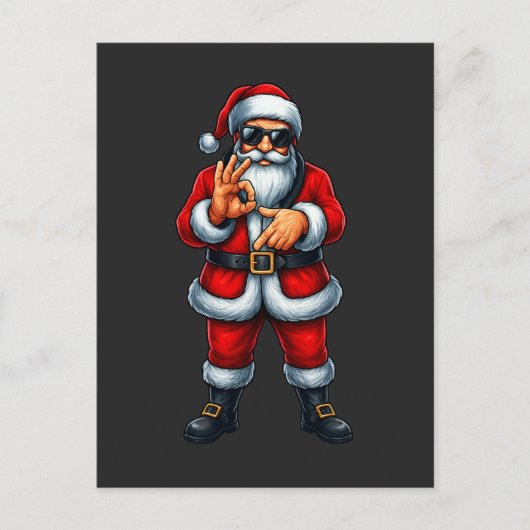  Sechs Sieben 6 7 Meme Santa Weihnachten  Postkarte (Vorderseite)