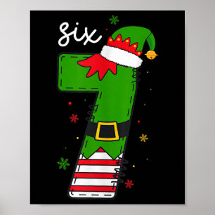 Sechs Sieben 6 7 Meme Santa Weihnachten Xmas Numme Poster