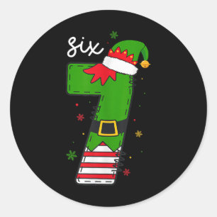 Sechs Sieben 6 7 Meme Santa Weihnachten Xmas Numme Runder Aufkleber