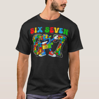 Sechs Sieben Autismus-Bewusstsein 67 Meme Autismus T-Shirt