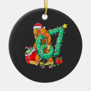 Sechs Sieben Bigfoot 67 Sasquatch Meme Weihnachten Keramik Ornament