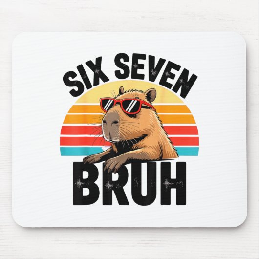 Sechs Sieben Bruh 67 Meme Capybara Mousepad (Vorne)