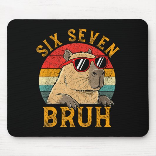 Sechs Sieben Bruh 67 Meme Lustig Capybara Viral Se Mousepad (Vorne)
