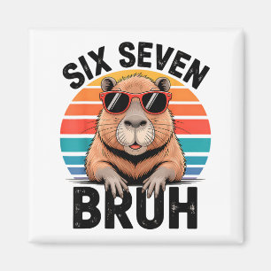 Sechs Sieben Bruh 6 7 Meme Lustiges Capybara 6 7  Magnet