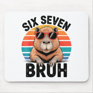 Sechs Sieben Bruh 6 7 Meme Lustiges Capybara 6 7 Mousepad