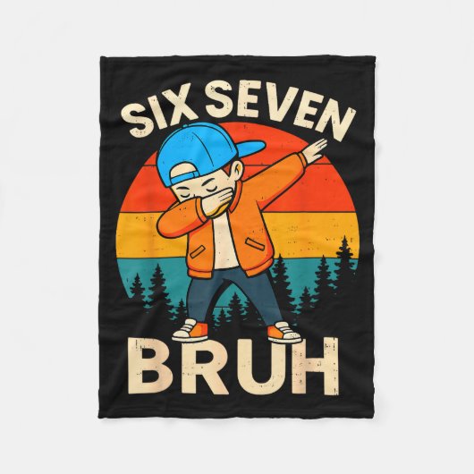 Sechs Sieben Bruh 6 7 Nummer 67 Meme Dab Dabbing J Fleecedecke (Vorderseite)