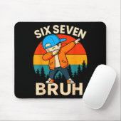 Sechs Sieben Bruh 6 7 Nummer 67 Meme Dab Dabbing J Mousepad (Mit Mouse)