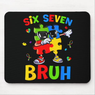 Sechs sieben bruh Autismusrätsel 67 Meme-Männer Mousepad
