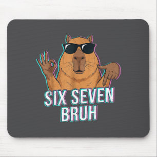 Sechs Sieben Bruh Capybara 67 Jungen Teenager Kind Mousepad