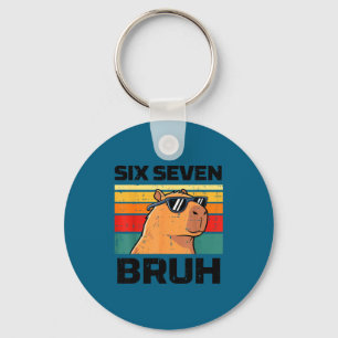 Sechs sieben bruh capybara lustig 67 6 7 meme kind schlüsselanhänger
