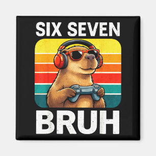 Sechs Sieben Bruh Capybara Retro Vintage Lustig 67 Magnet